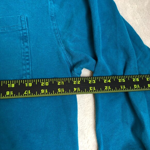 Duluth Trading Mens T-Shirt Medium Teal Long Sleeve Cotton Shirt W/ Chest Pocket - Picture 3 of 7